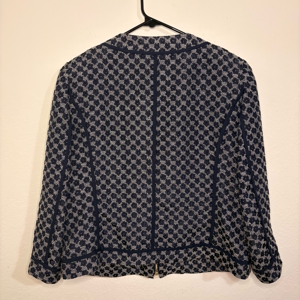 Karl Lagerfeld Paris Navy Blue Women's Zip Blazer Jacket - Picture 7 of 12